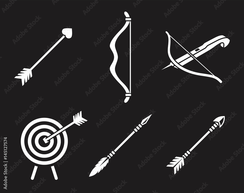 Archery icons set Archery icons set
