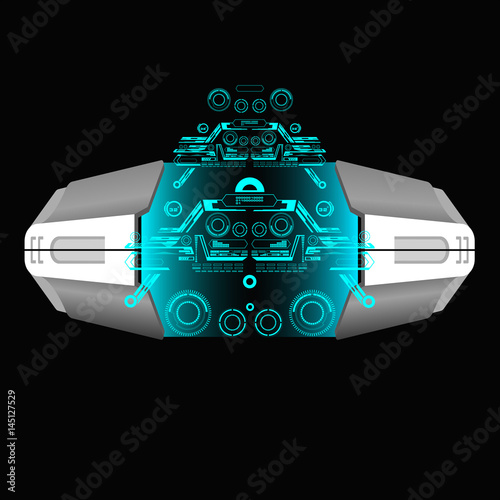 Background with futuristic user interface. Design concept with HUD elements.