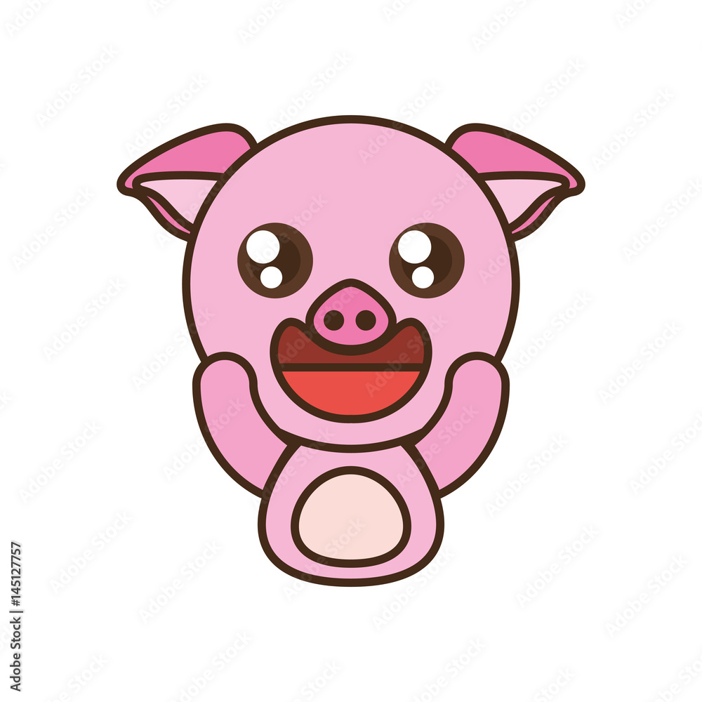 pig baby animal kawaii design vector illustration eps 10