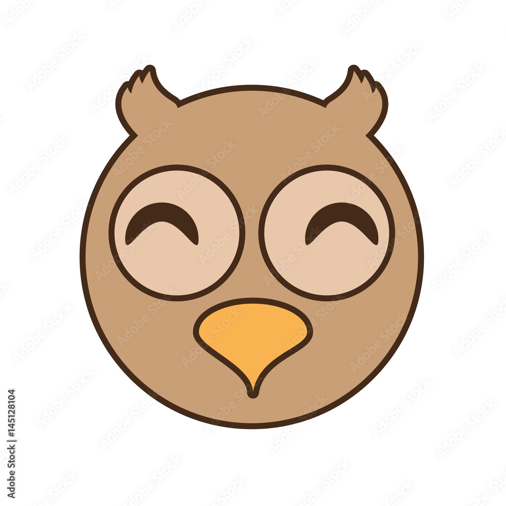 Naklejka premium cute owl face kawaii style vector illustration eps 10
