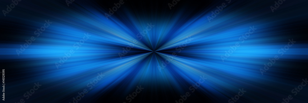 Esplosione di luce blu su sfondo nero - obrazy, fototapety, plakaty 