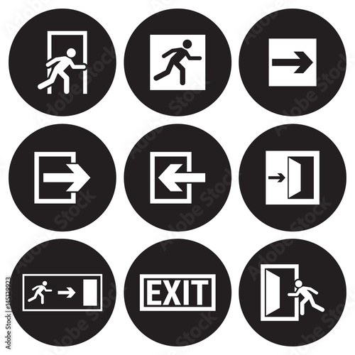 Exit icons set