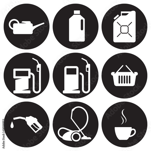 Gasoline station icons set