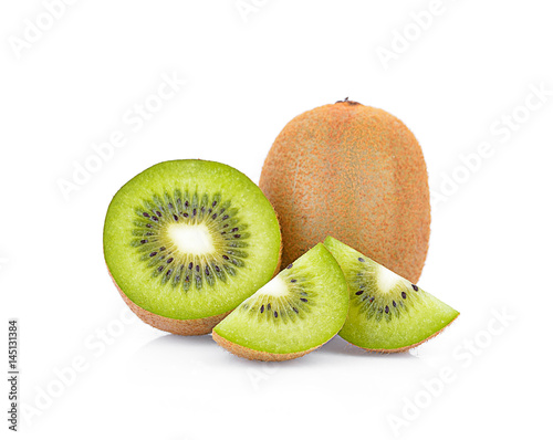 Kiwi fruit isolated on white background, macro