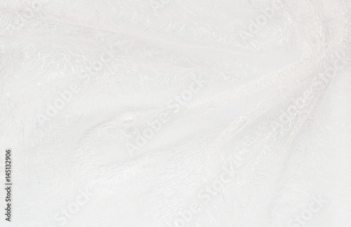 Closeup of white folded fabric