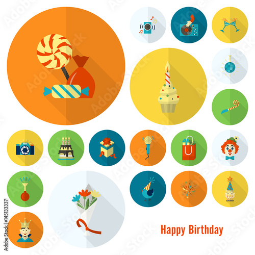 Happy Birthday Icons Set