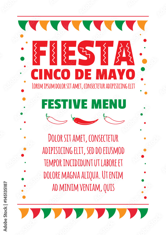 Cinco de Mayo creative template holiday menu for cafe, bar, restaurant Cinco de Mayo creative template holiday menu for cafe, bar, restaurant