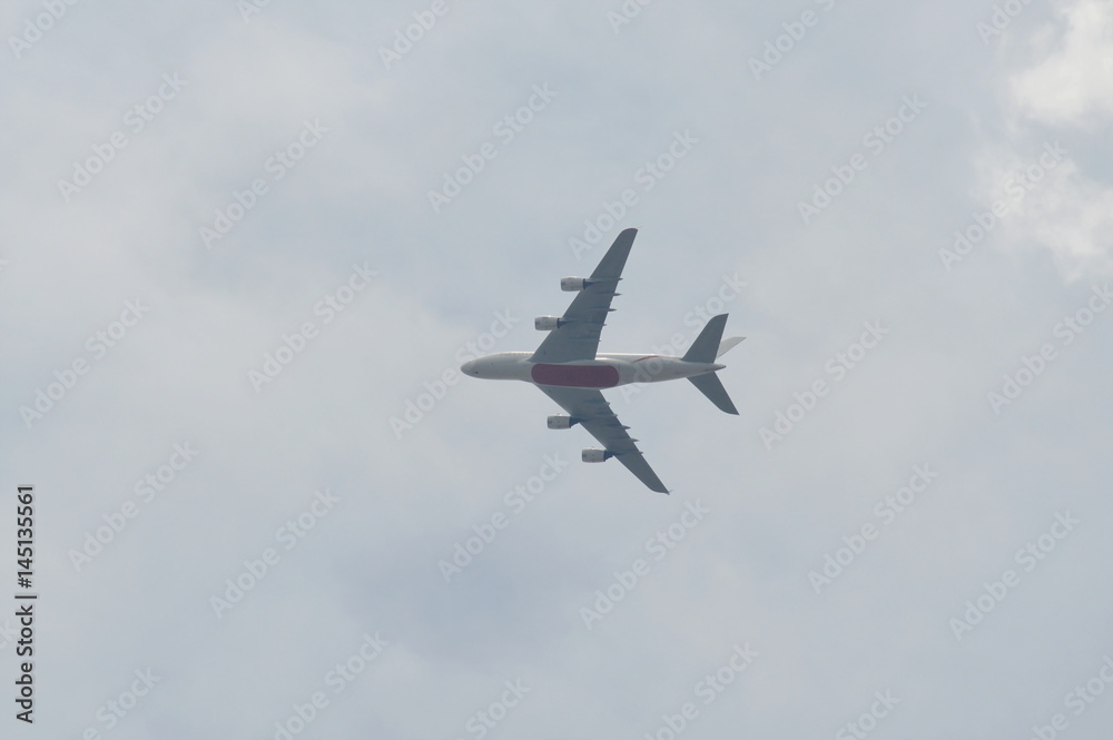 airplane flying on sky in sunshine day airplane flying on sky in sunshine day