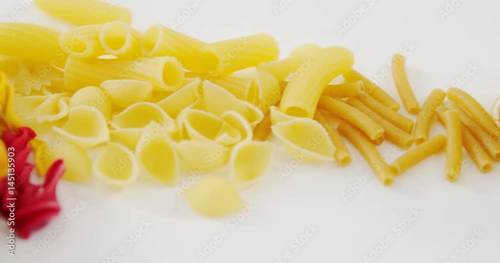 Various pasta on white background Various pasta on white background