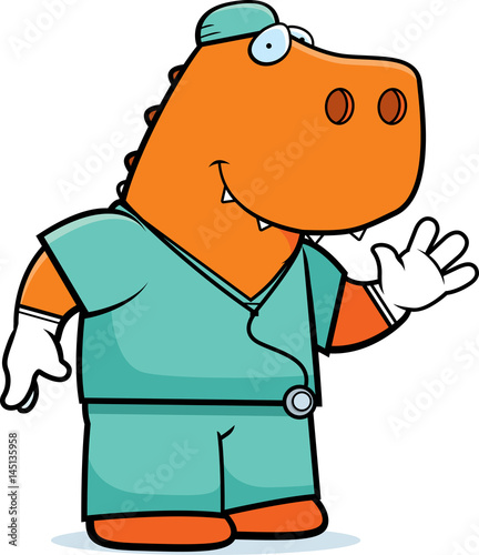 Cartoon Dinosaur Doctor