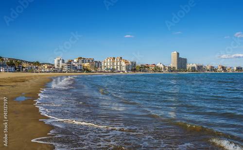 Peniscola beach on Costa del Azahar, Province Castello, Spain © elephotos
