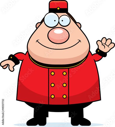 Waving Cartoon Bellhop