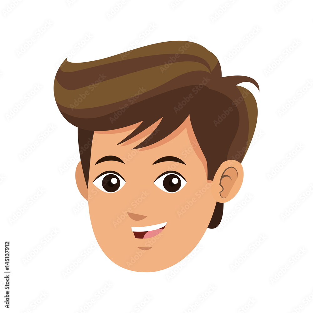 man cartoon face icon over white background. colorful design. vector illustration