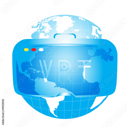 Isolated virtual reality glasses and a globe icon, Vector illustration