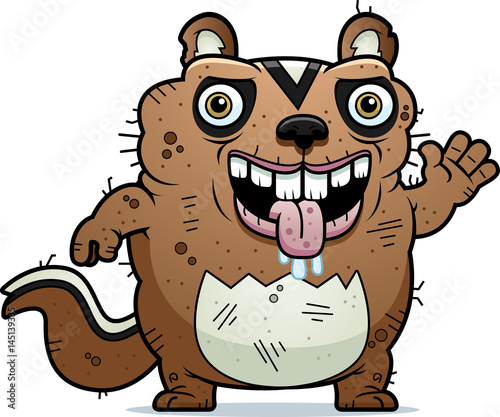 Cartoon Ugly Chipmunk Waving