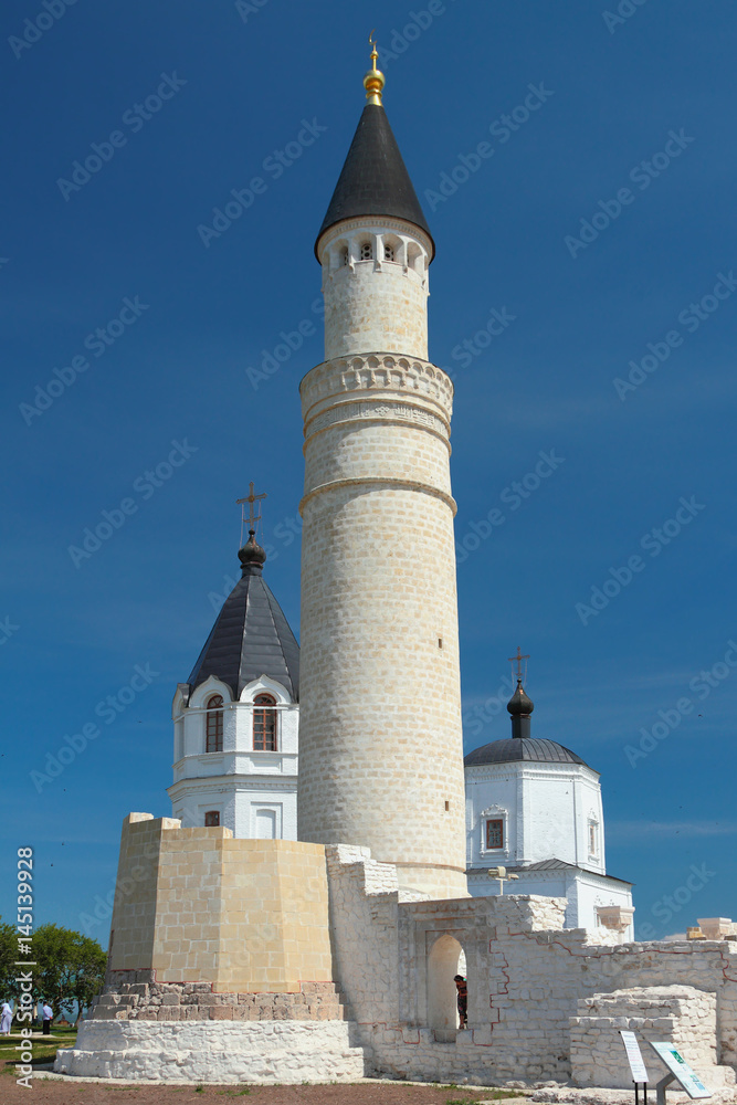 Minaret and belltowers of Church of Assumption. Bulgar, Russia