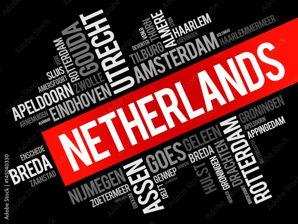 List of cities and towns in Netherlands, word cloud collage, business