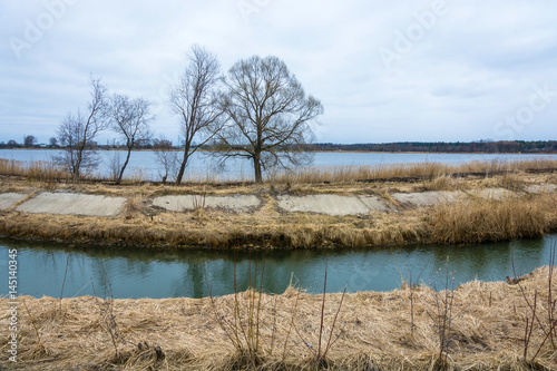 Water landscape on the outskirts of Komsomolsk, Ivanovo oblast, Russia. photo