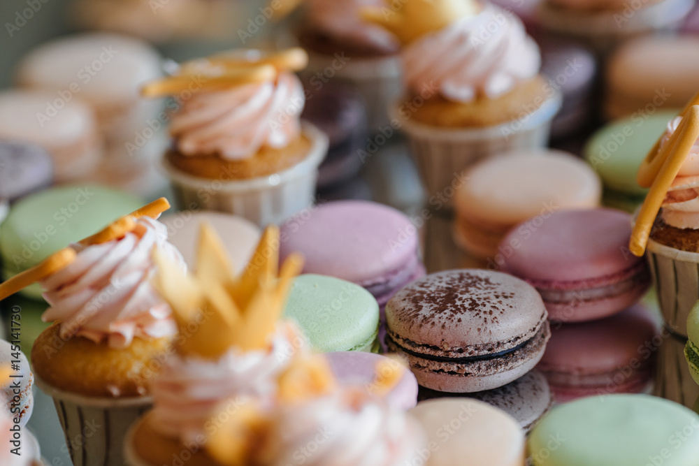 French pastry makaron. Selective focus. French pastry makaron. Selective focus.