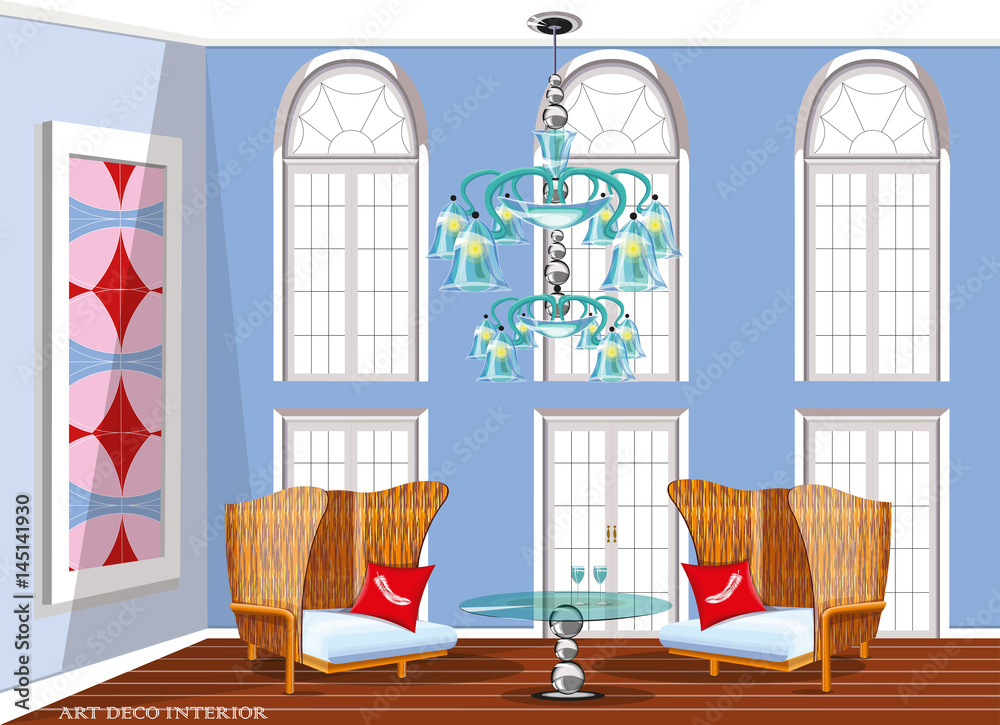 Obraz premium vector illustration with a beautiful interior