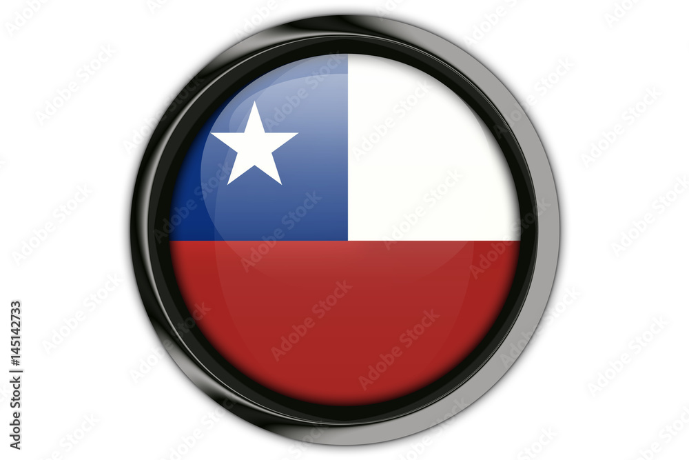 Chile flag in the button pin Isolated on White Background Chile flag in the button pin Isolated on White Background
