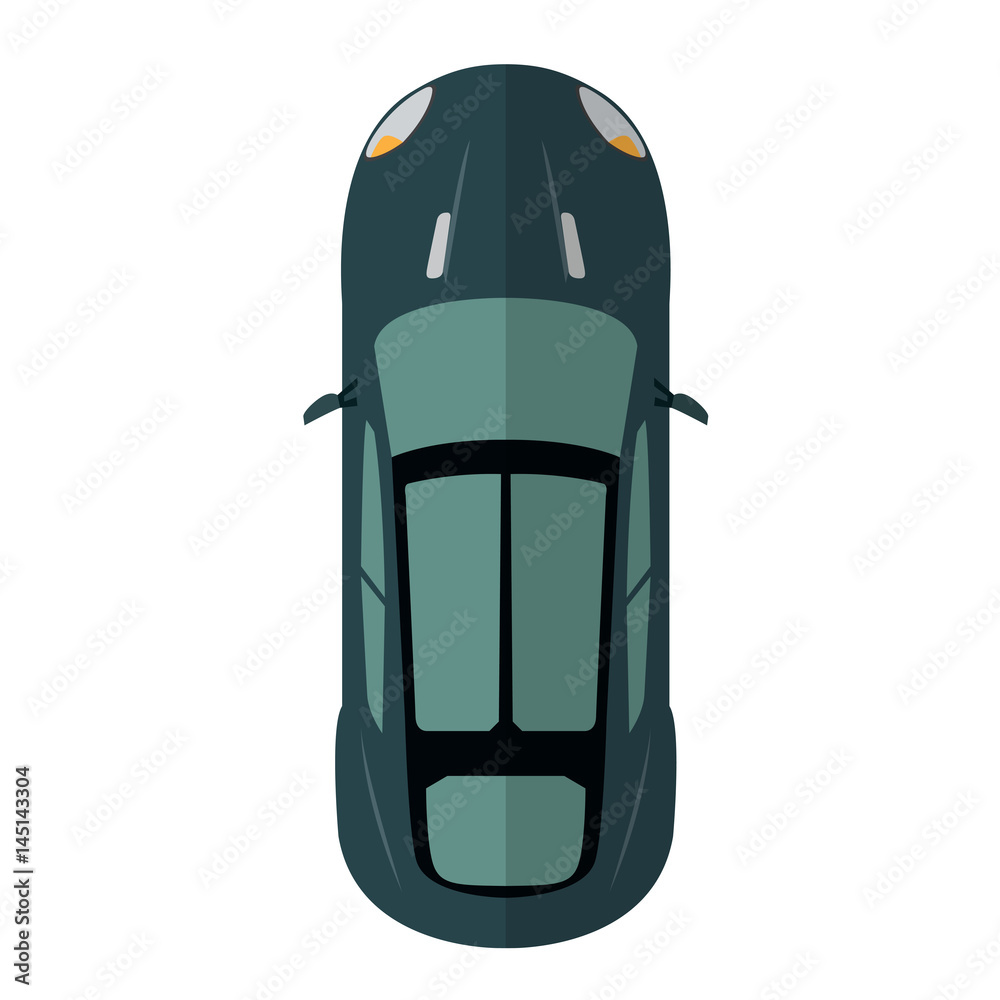Top view of an isolated car, Vector illustration Top view of an isolated car, Vector illustration