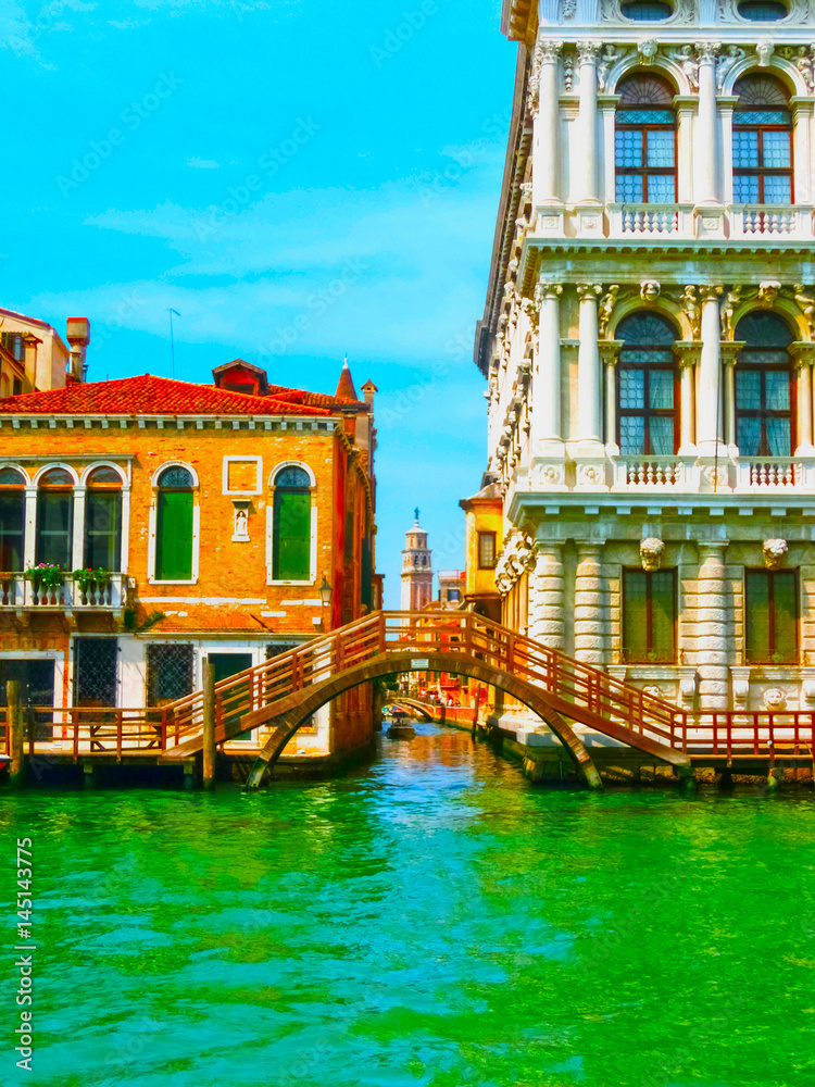 Classical picture of the venetian canal