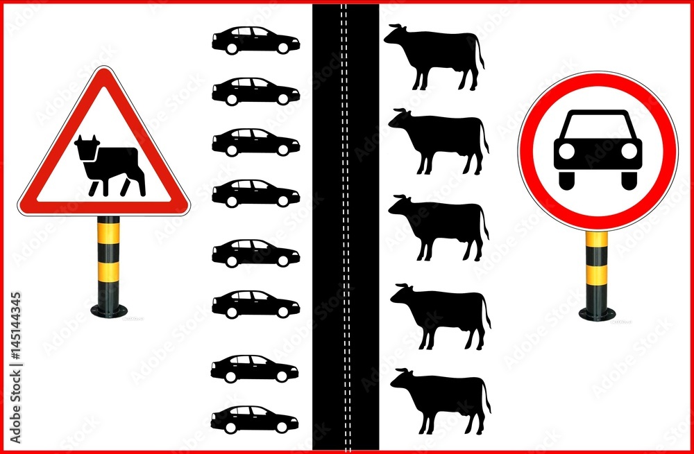 Naklejka premium road sign illustration