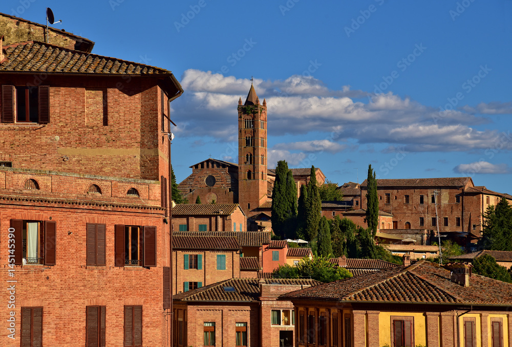 Altstadt von Siena mit Blick auf die Basilica dei Servi 