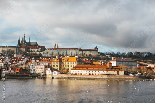Beautiful views of the Old town with the Charles bridge in Prague, Czech Republic © franz12