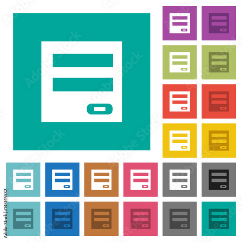 Login panel square flat multi colored icons