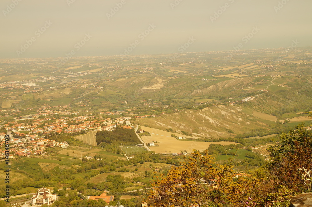 Obraz premium Ausblick von San Marino / Italien in die Umgebung