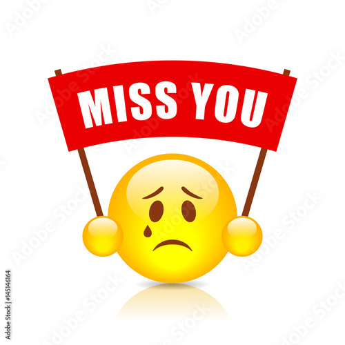Miss you vector sign