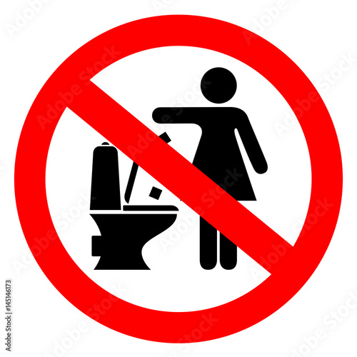 Do not flush feminine products sign