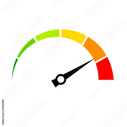 Speed meter vector icon photo