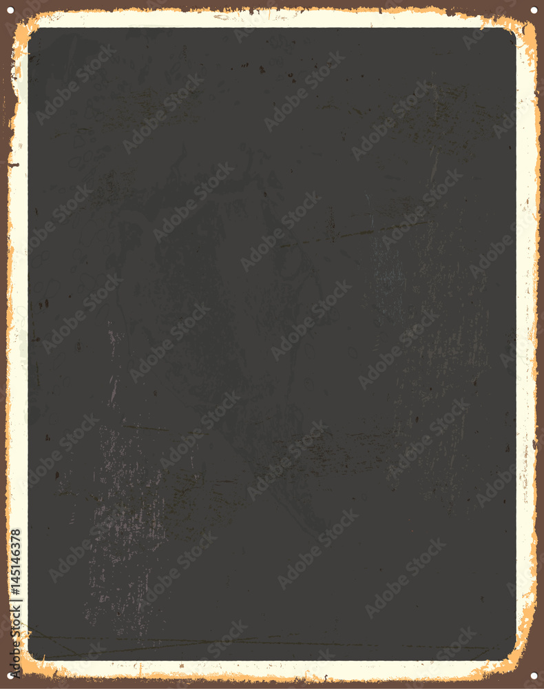 Vintage blank metal sign with room for text or graphics. Vector EPS 10.