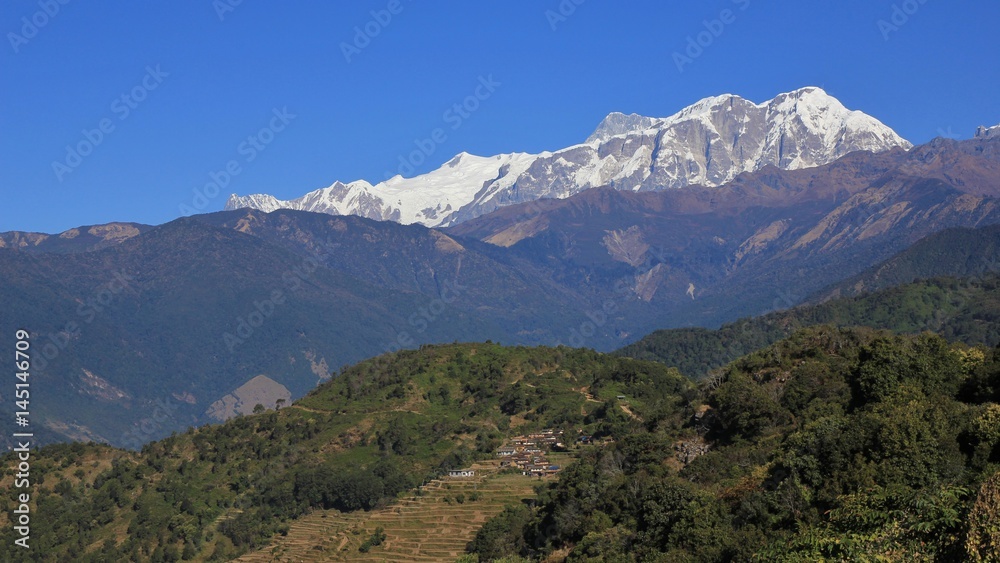 Annapurna range seen from Baglungpani, Nepal.