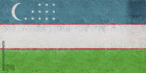 Flag of Uzbekistan Grunge.