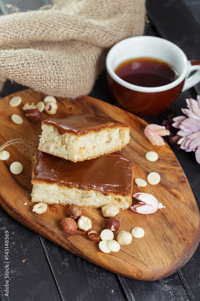 cake on old wooden background cake on old wooden background