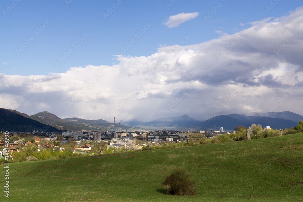 Obraz premium Dramatic clouds, rain in distance. Slovakia