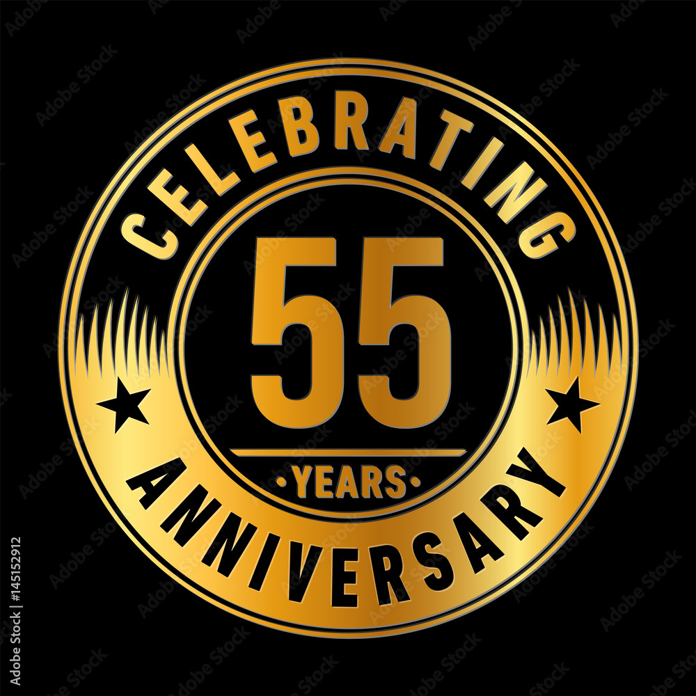 55 years anniversary logo template. Vector and illustration. 