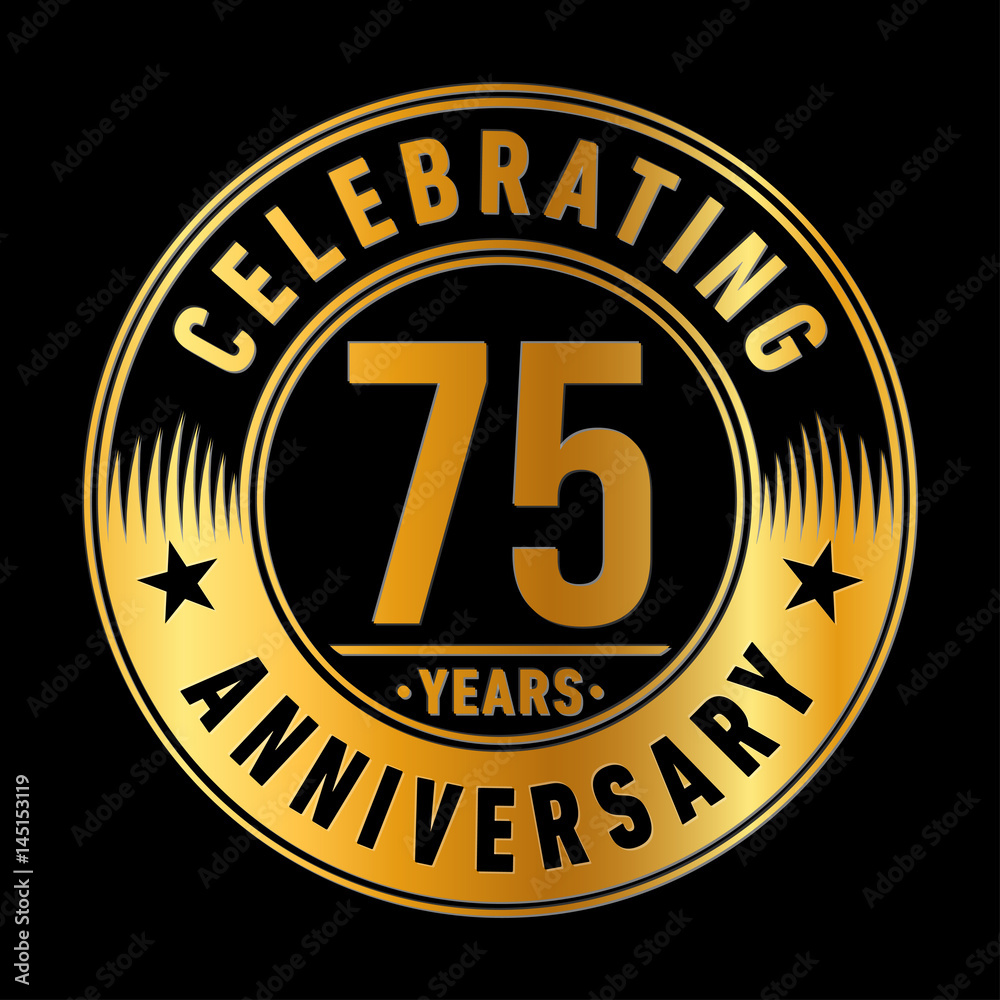 75 years anniversary logo template. Vector and illustration. 