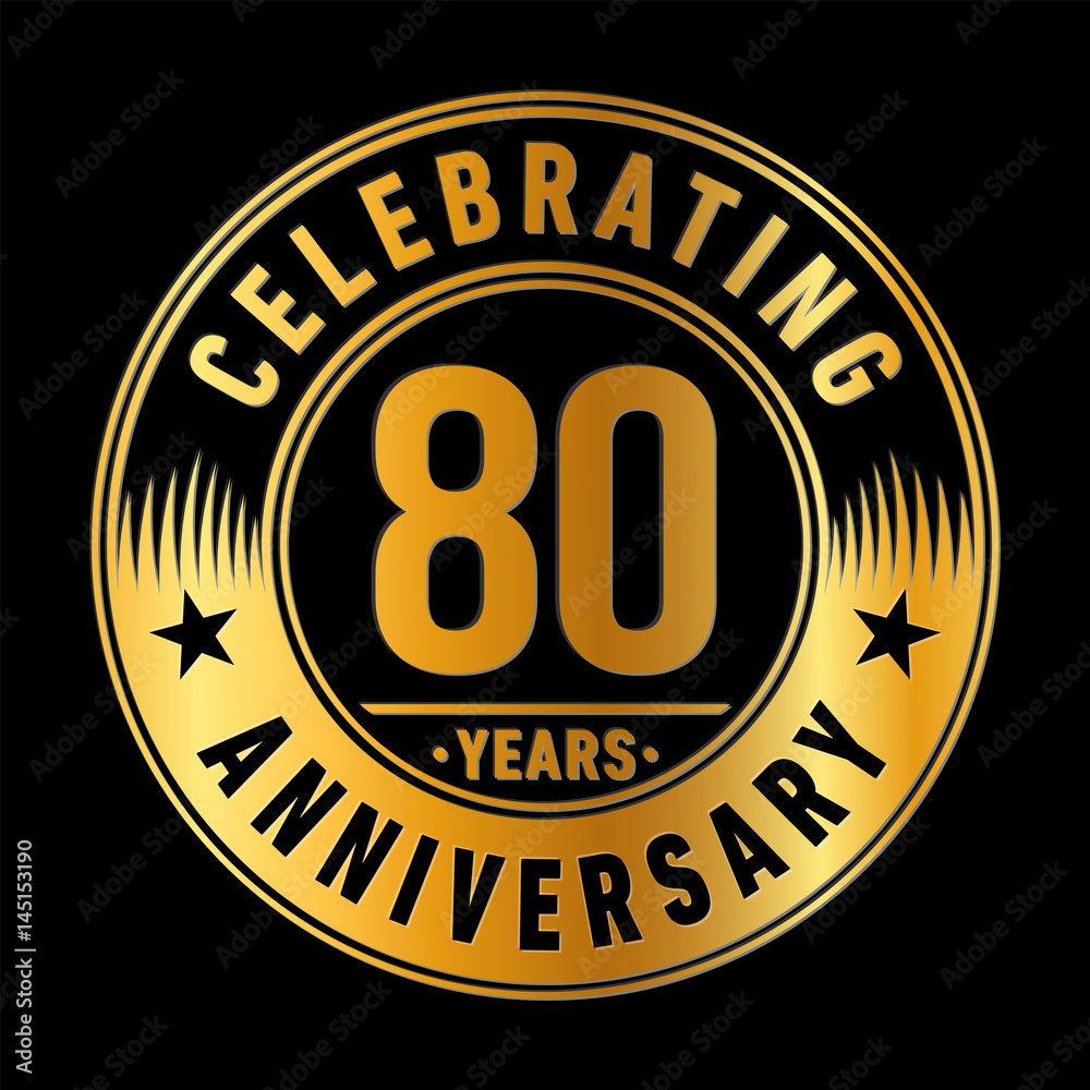 80 years anniversary logo template. Vector and illustration. 