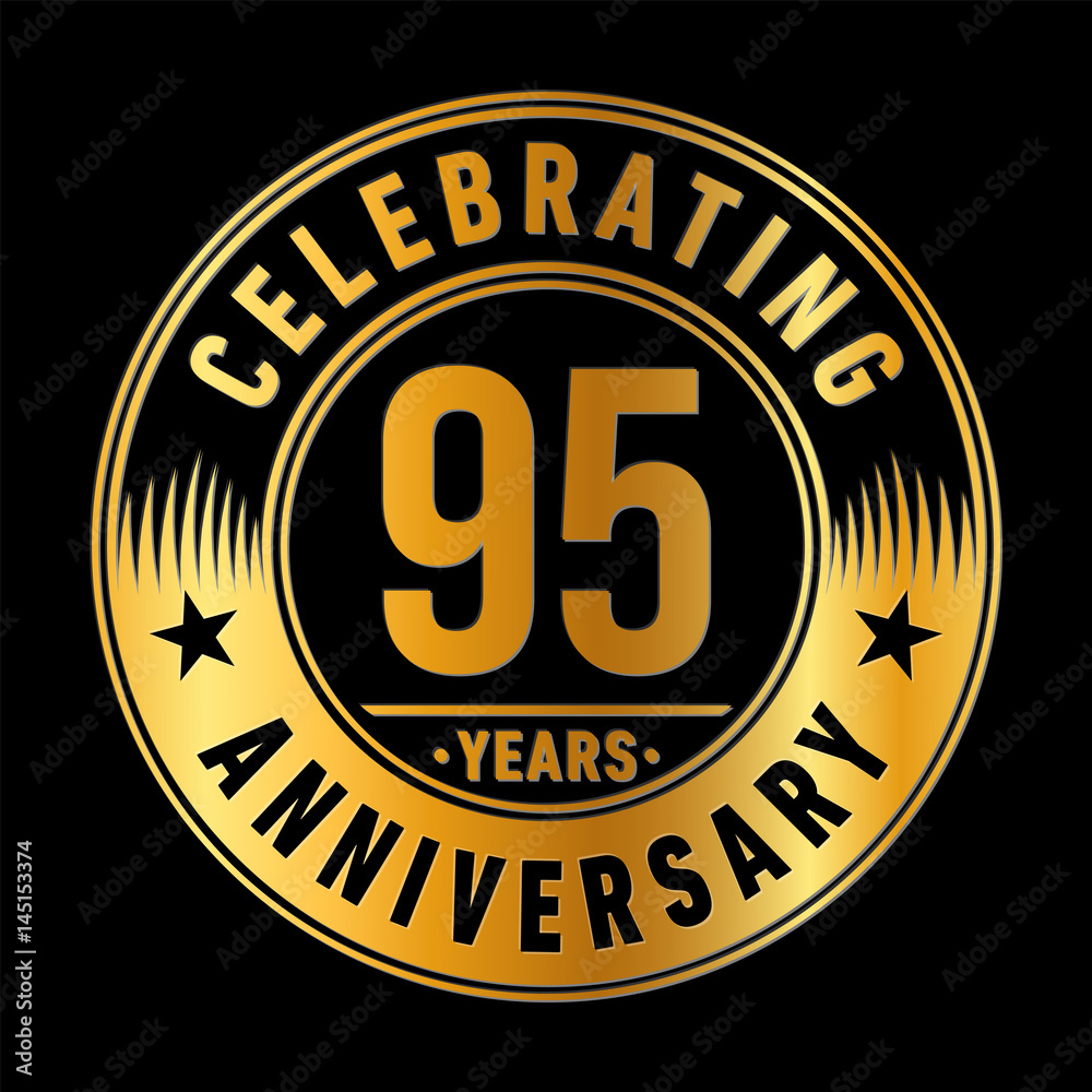 95 years anniversary logo template. Vector and illustration. 