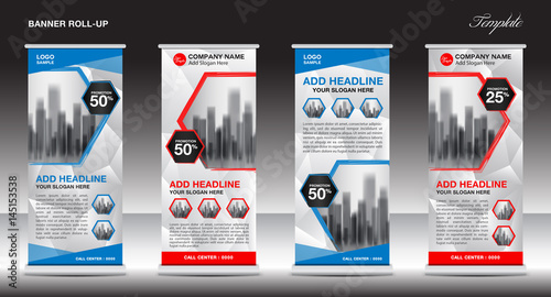 Roll up banner stand template design