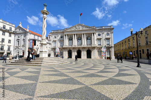 Rathaus von Lissabon  Portugal  Camara Municipal de Lisboa  Stadtverwaltung  Beh  rde  Hauptstadt  B  rgermeister  Pelourinho  S  ule  pra  a do Municipio