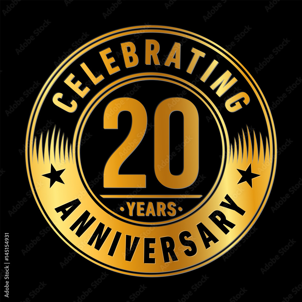 20 years anniversary logo template. Vector and illustration. 