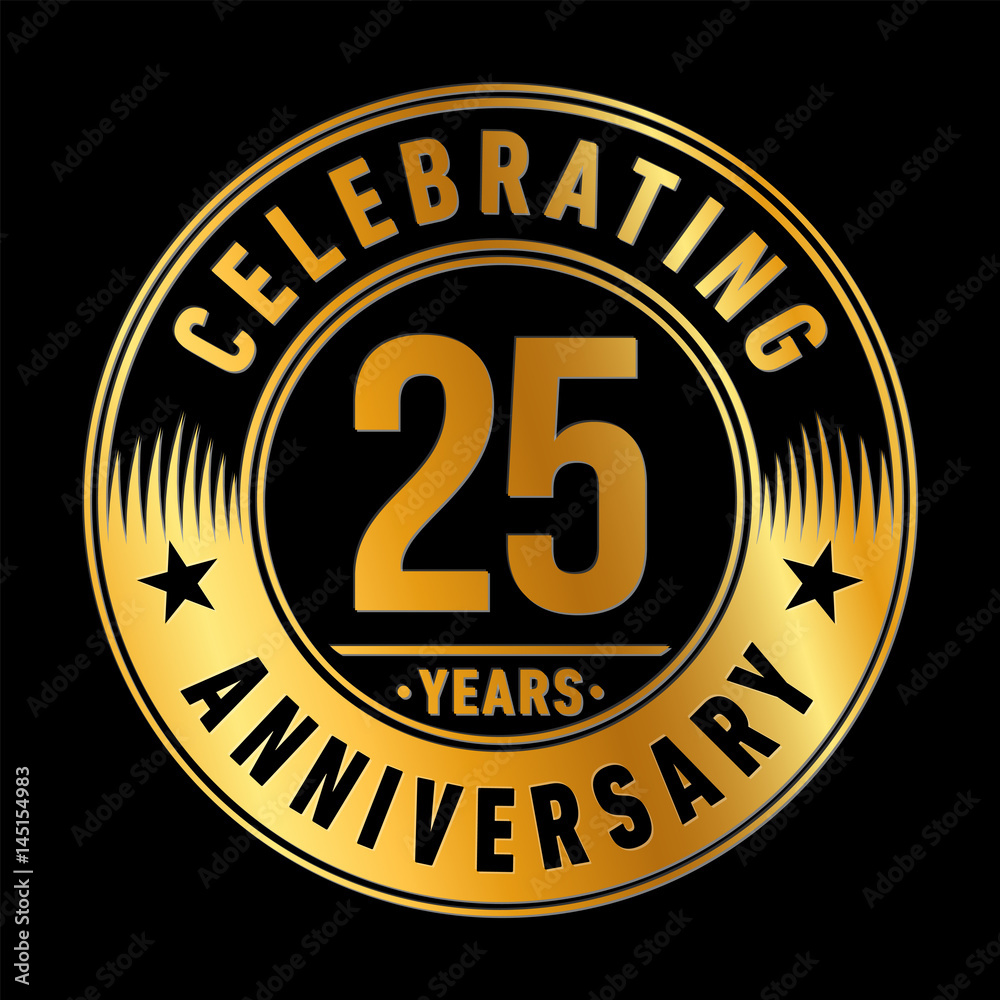 25 years anniversary logo template. Vector and illustration. 