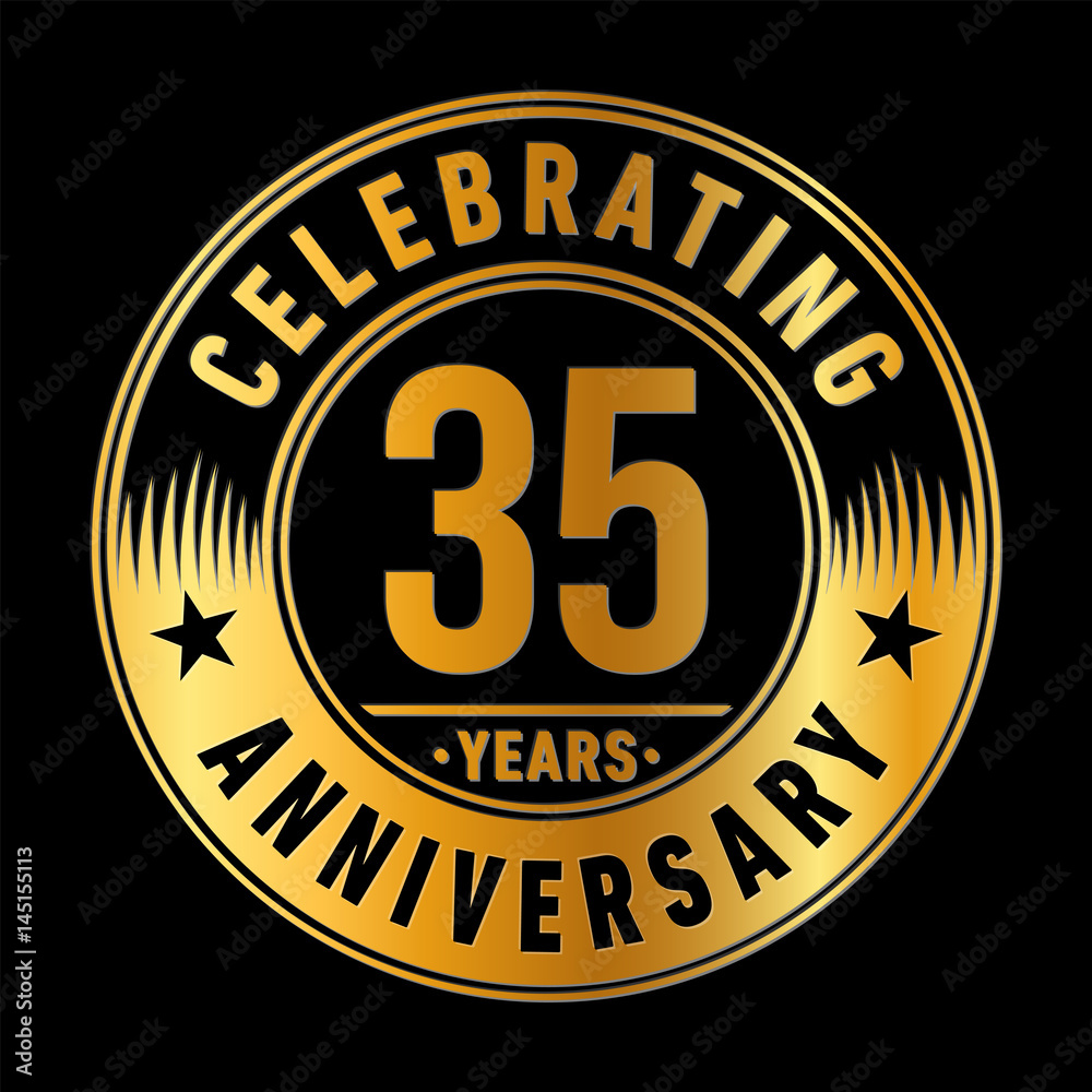 35 years anniversary logo template. Vector and illustration. 