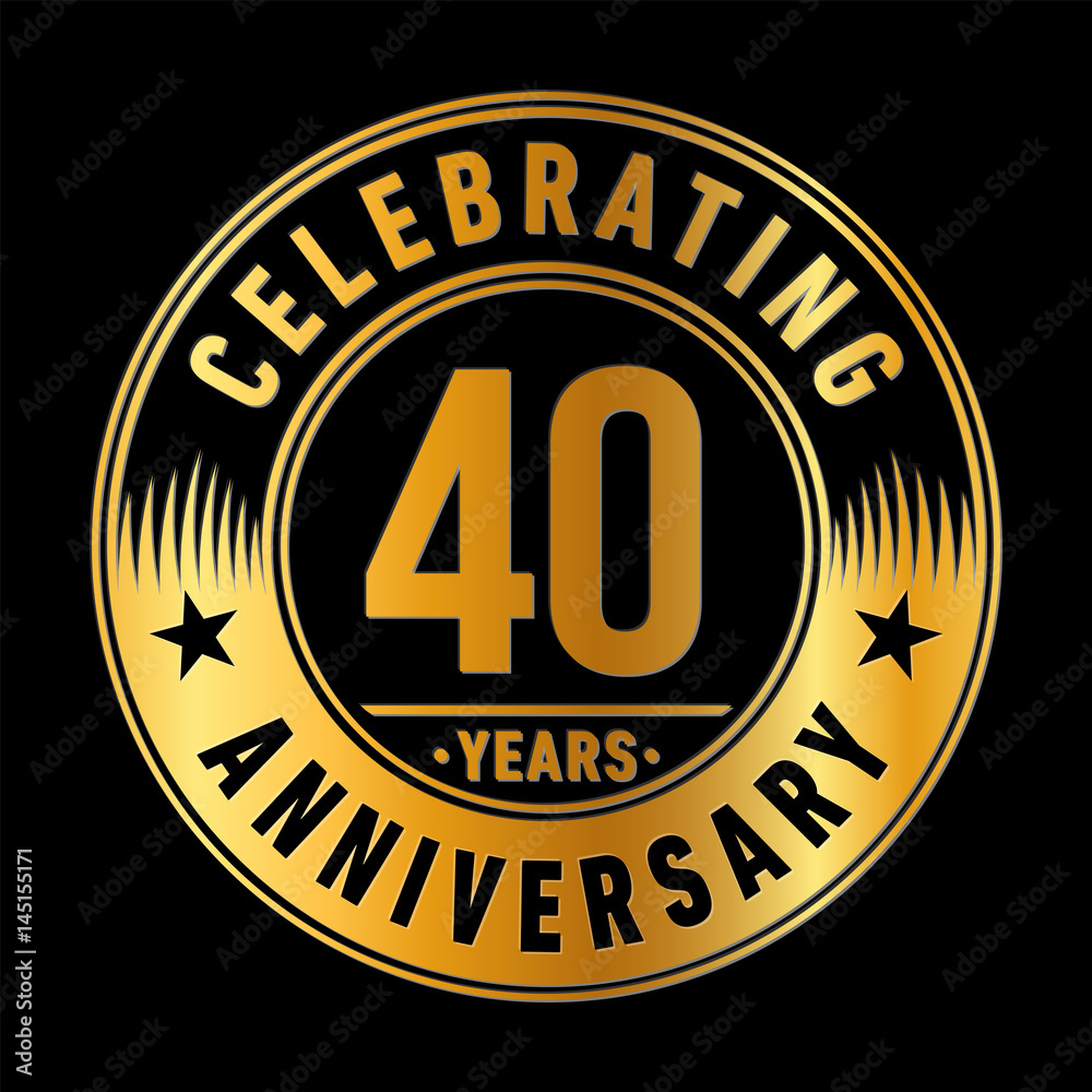 40 years anniversary logo template. Vector and illustration. 